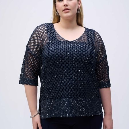 Netzpulli mit Glitzerpailletten